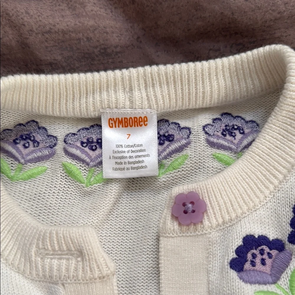 Gymboree White and Purple Kids Cardigan and Shirt Set Size 7 Excellent condition - Picture 6 of 7